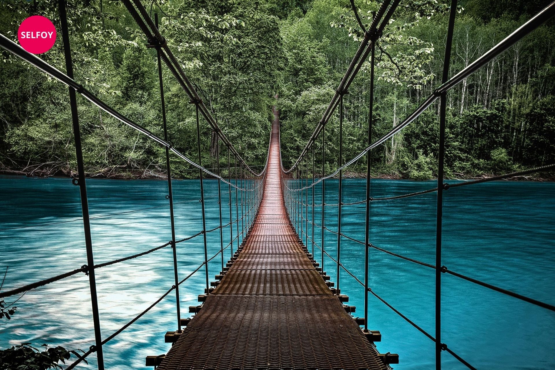 hanging pool in a blue river
